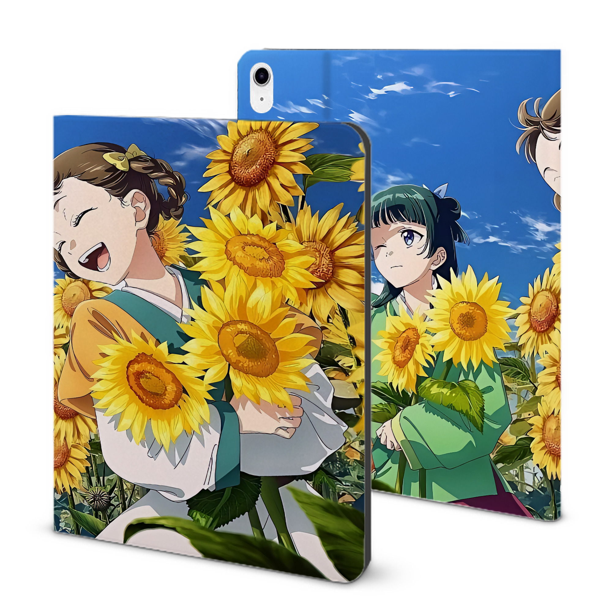 （画像用） 薬屋のひとりごと The Apothecary Diaries IPad ケース ブック型 PUレザー TPU 耐衝撃 軽量 薄型 ペン収納なし 全面保護 IPad 各モデル対応